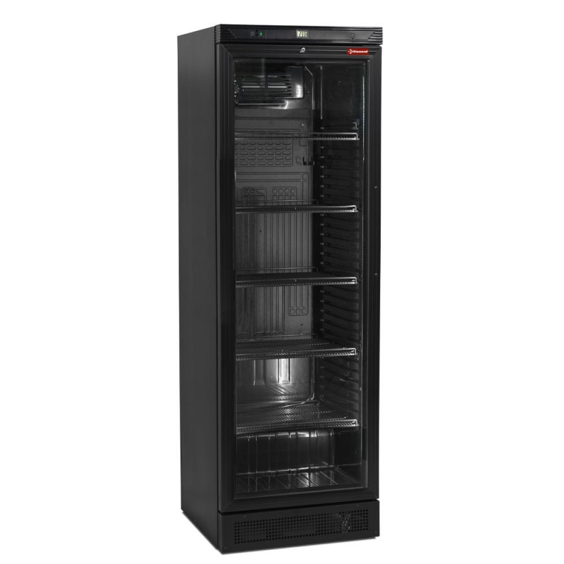 DIAMOND - Vitrine ventilée t° positive-noire-380 litres