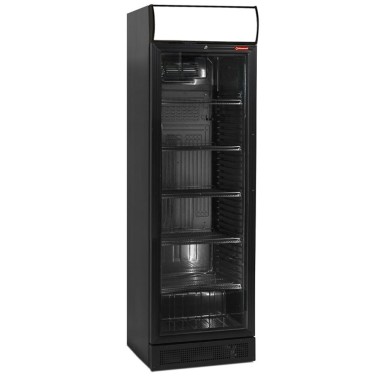 DIAMOND - Vitrine ventilée t° positive 380 litres noire+ caisson
