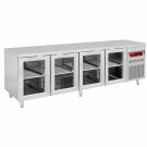 DIAMOND - Table frigorifique ventilée 4 portes vitrées GN