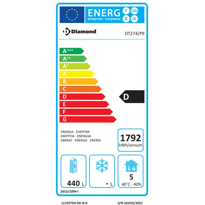 DIAMOND - Table frigorifique ventilée GN 1/1- 700 litres