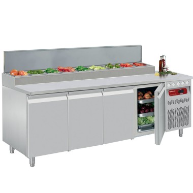 DIAMOND - Table frigorifique ventilée 4 portes GN 1/1-550 litres