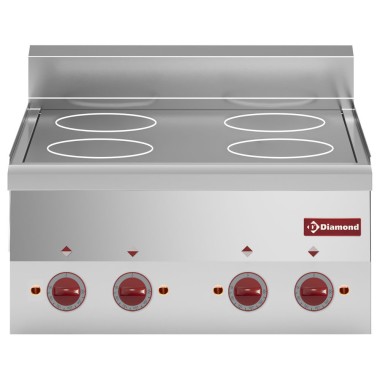 DIAMOND - Cuisinière vitrocéramique 4 plaques -top-