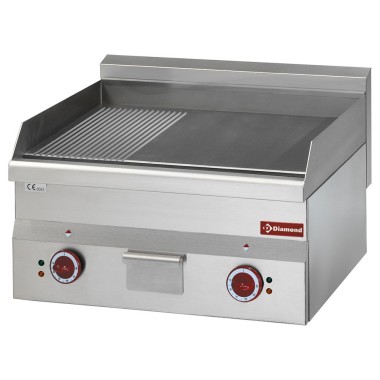 DIAMOND - Plaque de cuisson électrique - 2/3 lisse et 1/3 nervurée