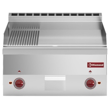 DIAMOND -Plaque de cuisson électrique-2/3 lisse -1/3 nervurée