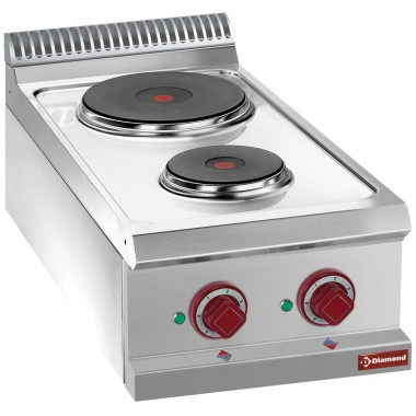 DIAMOND - Cuisinière électrique 2 plaques rondes -top-