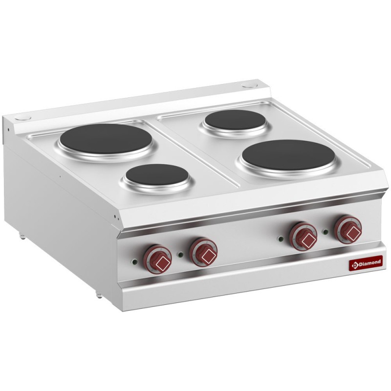DIAMOND - Cuisinière électrique 4 plaques rondes