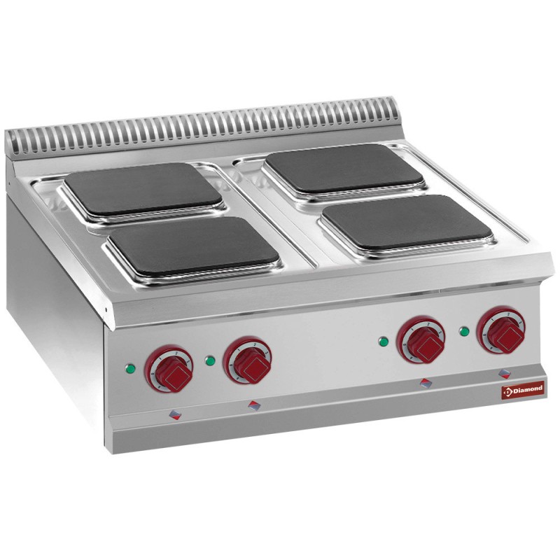 DIAMOND - Cuisinière électrique 4 plaques carrées