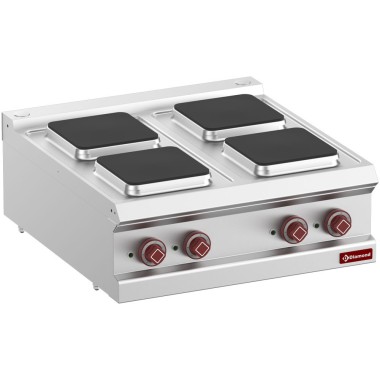 DIAMOND -Cuisinière électrique 4 plaques carrées