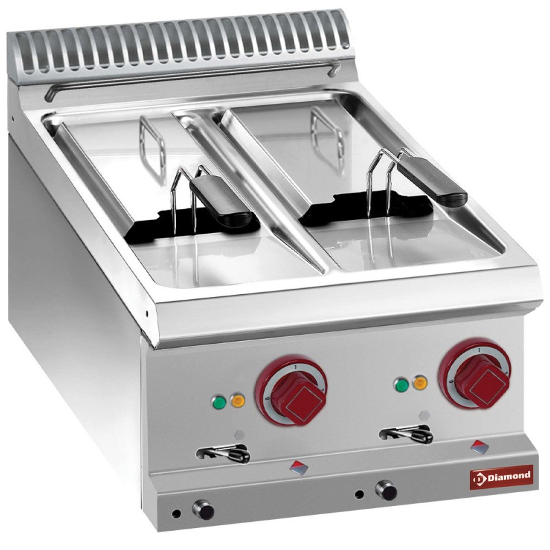 DIAMOND - Friteuse électrique 2 cuves 6 litres -top-