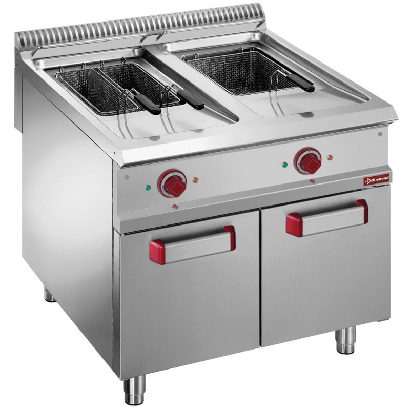 DIAMOND -Friteuse électrique 2 cuves 18 litres sur meuble