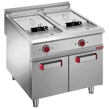 DIAMOND - Friteuse électrique 2 cuves 21 litres sur meuble