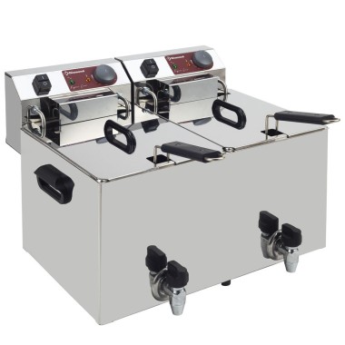 DIAMOND -Friteuse de table électrique 2x10 litres + robinet