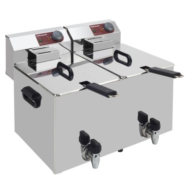 DIAMOND -Friteuse de table électrique 2x8 litres+ robinet
