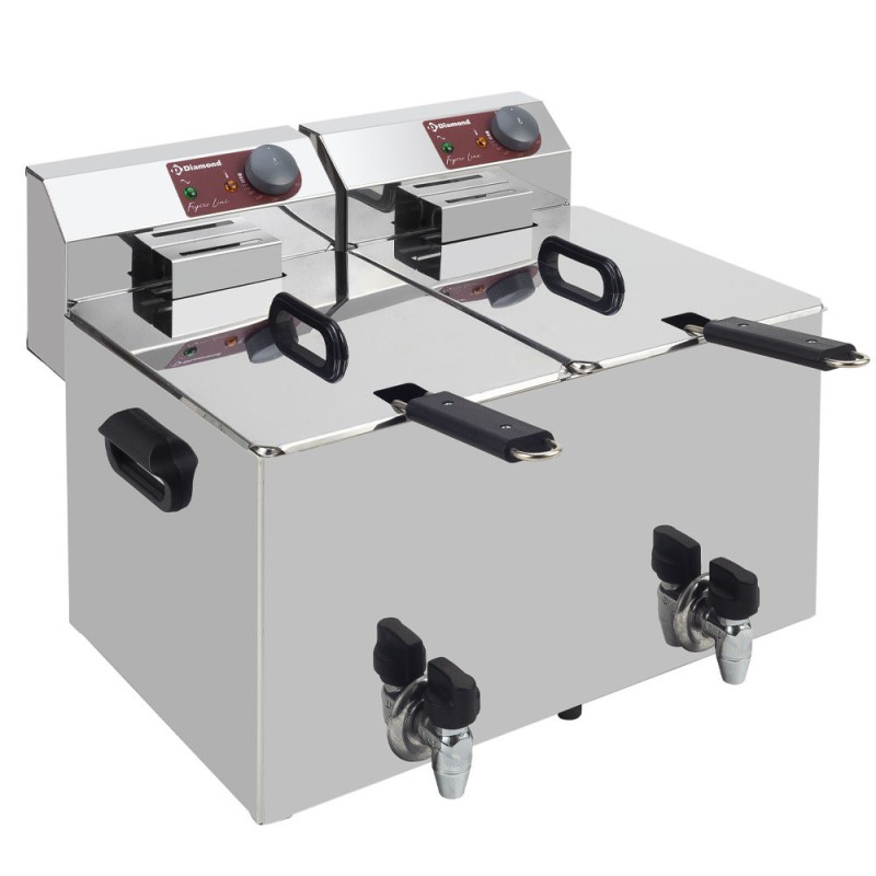 DIAMOND -Friteuse de table électrique 2x8 litres+ robinet
