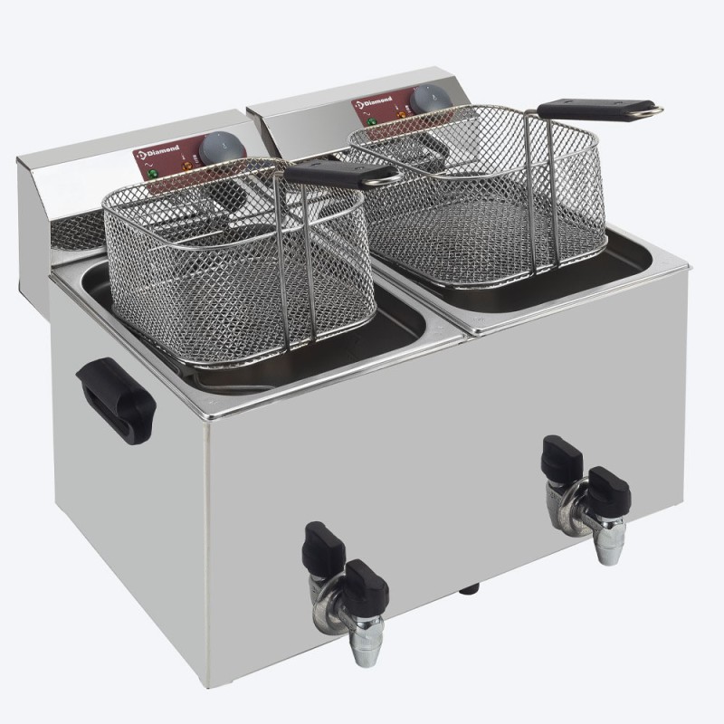 DIAMOND -Friteuse de table électrique 2x8 litres+ robinet