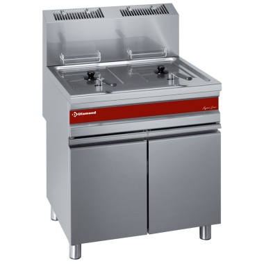 DIAMOND -Friteuse gaz 2cuves 15 litres sur armoire