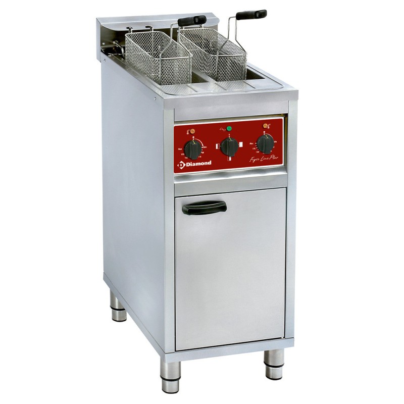 DIAMOND - Friteuse électrique 2x 10 litres sur meuble