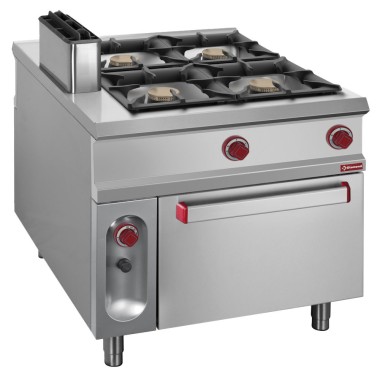 DIAMOND -Fourneau 4 feux sur four gaz GN 2/1 -armoire
