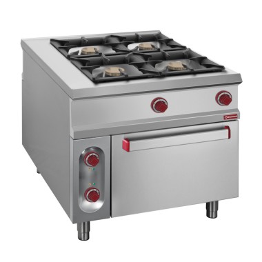 DIAMOND -Fourneau 4 feux gaz-four électrique GN2/1-armoire