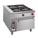 DIAMOND -Fourneau 4 feux gaz-four électrique GN2/1-armoire