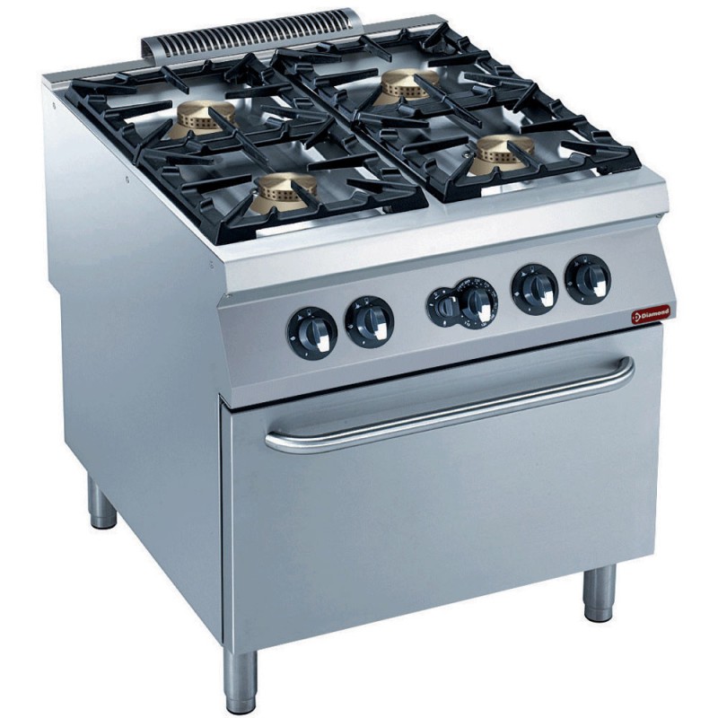 DIAMOND -Fourneau gaz 4 feux- four gaz GN 2/1