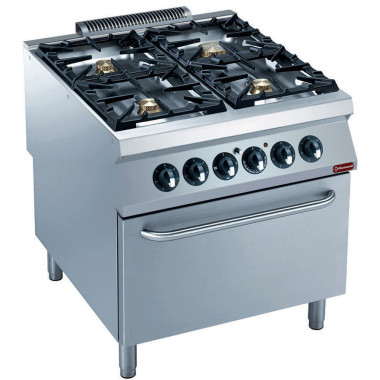 DIAMOND -Fourneau gaz 4 feux- four électrique GN 2/1-