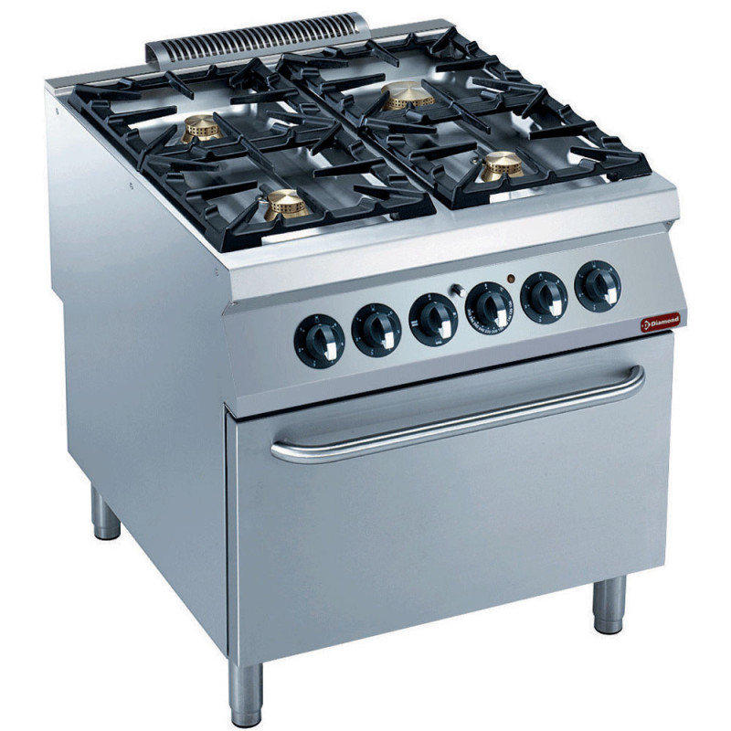 DIAMOND -Fourneau gaz 4 feux- four électrique GN 2/1-