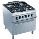 DIAMOND -Fourneau gaz 4 feux- four électrique GN 2/1-