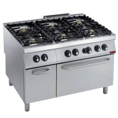DIAMOND -Fourneau 6 feux- four gaz GN2/1-armoire