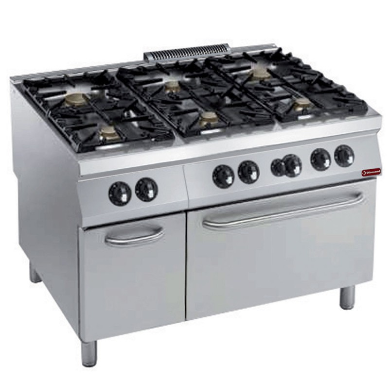 DIAMOND -Fourneau 6 feux- four gaz GN2/1-armoire