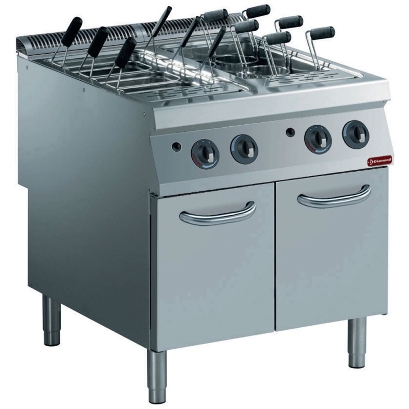 DIAMOND - Cuiseur à pâtes gaz-2 cuves GN 1/16 sur meuble