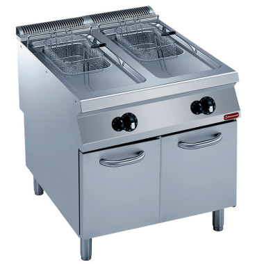 DIAMOND -Friteuse gaz 2 cuves -y-15 litres- sur meuble