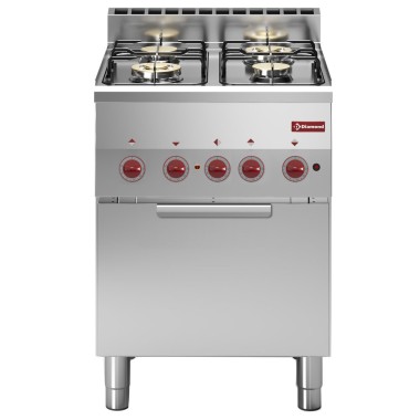 DIAMOND -Fourneau 4 feux gaz-four électrique GN 2/3