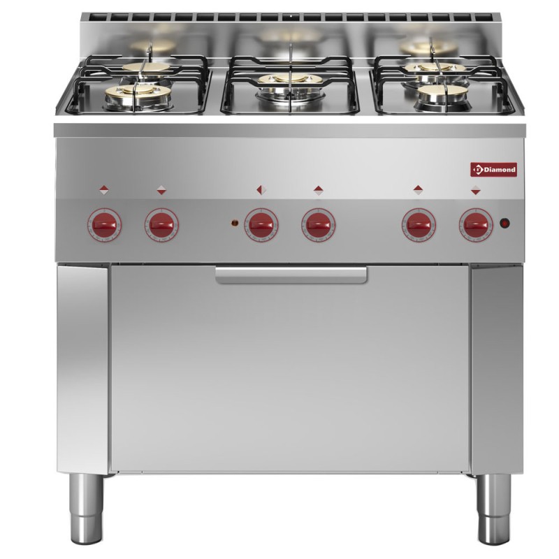 DIAMOND -Fourneau 5 feux gaz-four électrique GN1/1