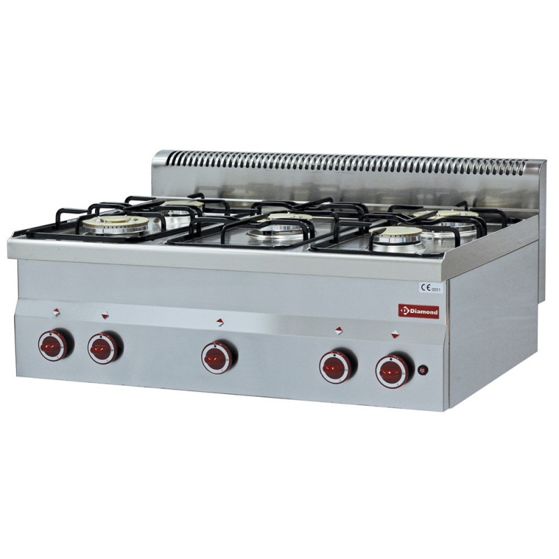 DIAMOND - Cuisinière 5 feux gaz -top-