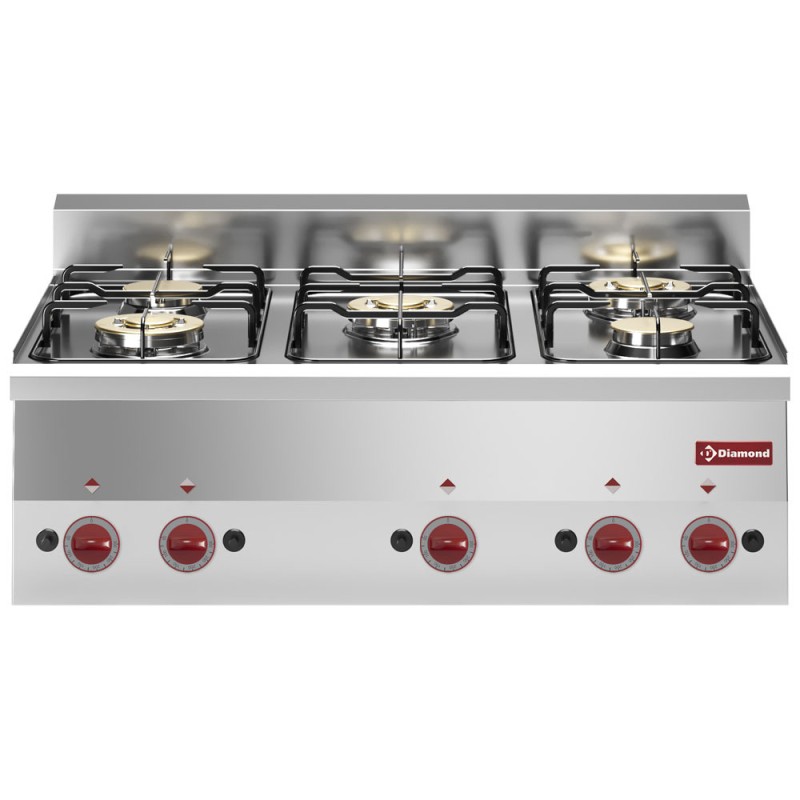 DIAMOND - Cuisinière 5 feux gaz -top-