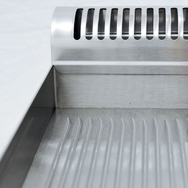 DIAMOND -Plaque de cuisson gaz-surface 2/3 lisse 1/3 nervurée