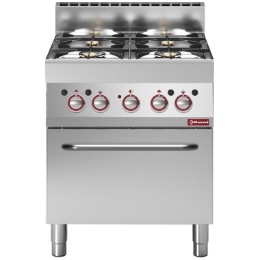 DIAMOND  Fourneau gaz 4 feux- four électrique convection GN1/1