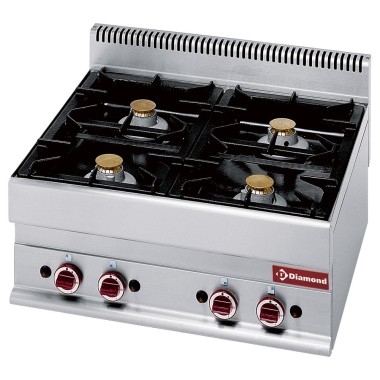 DIAMOND - Cuisinière gaz 4 feux vifs -top-
