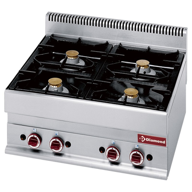 DIAMOND - Cuisinière gaz 4 feux vifs -top-