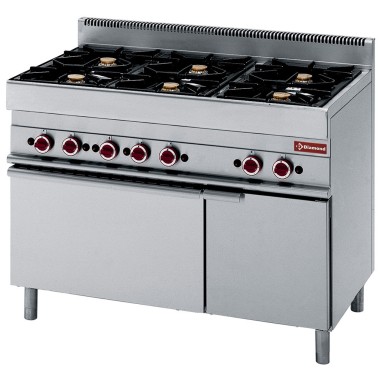DIAMOND -Fourneau 6 feux -sur four gaz et armoire
