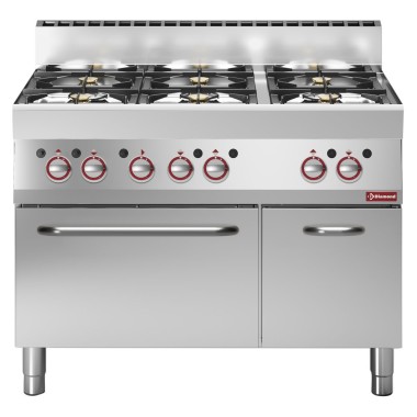 DIAMOND -Fourneau 6 feux -sur four gaz et armoire