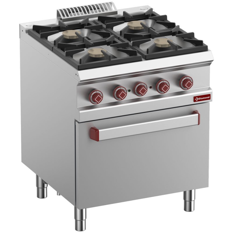 DIAMOND -Fourneau 4 feux vifs gaz- four électrique GN 1/1