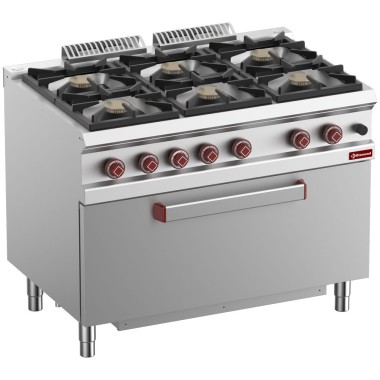 DIAMOND -Fourneau 6 feux vifs-four maxi gaz 1 porte