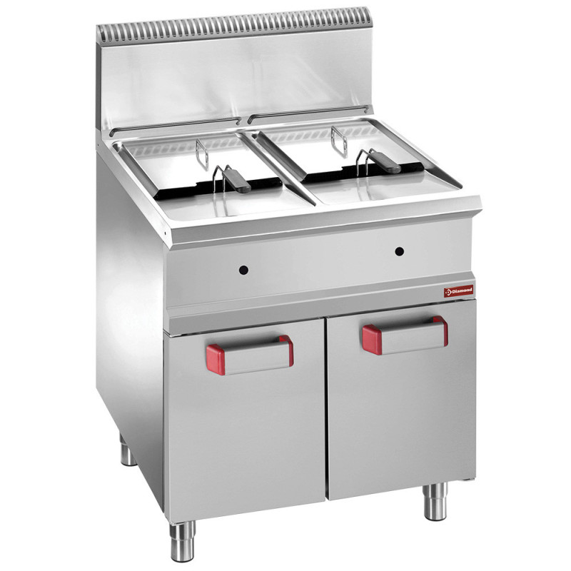 DIAMOND -Friteuse gaz 2 cuves 14 litres sur armoire