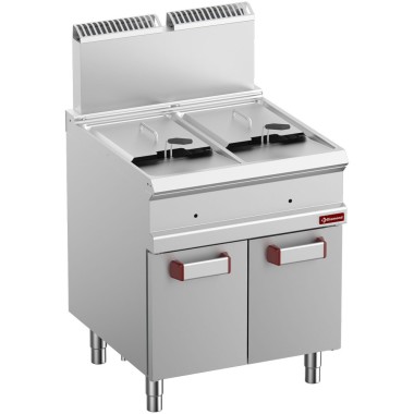 DIAMOND -Friteuse gaz 2 cuves 14 litres sur armoire