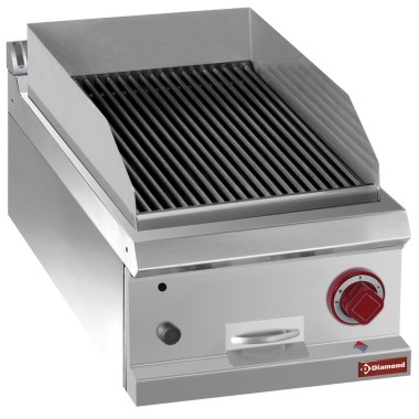 DIAMOND - Grill pierre de lave-module 1/2-grille en fonte