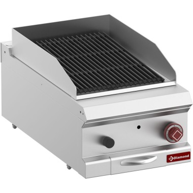 DIAMOND -Grill pierre de lave-module 1/2-grille en fonte