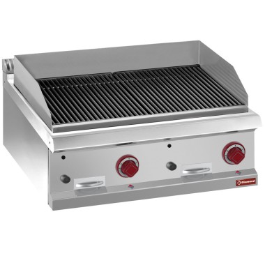 DIAMOND -Grill pierre de lave-module1/1-grille en fonte double face