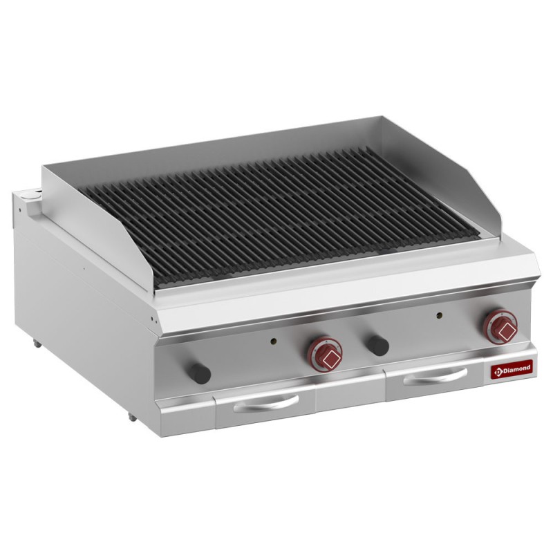DIAMOND -Grill pierre de lave-module1/1-grille fonte double face